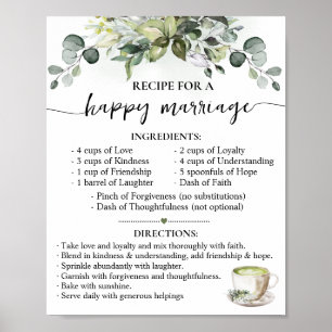 Poster Receita para Presente de Casamento Matcha Casament