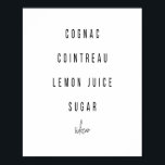 Poster Receita Sidecar Cocktail<br><div class="desc">Receita Sidecar Cocktail</div>