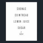 Poster Receita Sidecar Cocktail<br><div class="desc">Receita Sidecar Cocktail</div>