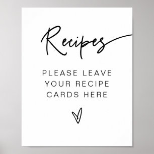 Poster Receitas Ousadas para Chá de Noiva Contemporâneo M