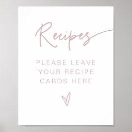 Poster Receitas para Chá de Noiva MARLO Boho Rosa Poeira 