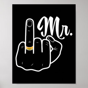 Poster Recem casados de Casamento de Honeymoon Ring Dedo