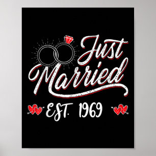 Poster Recem casados Est 1969 Esposa Marido 56º Casamento