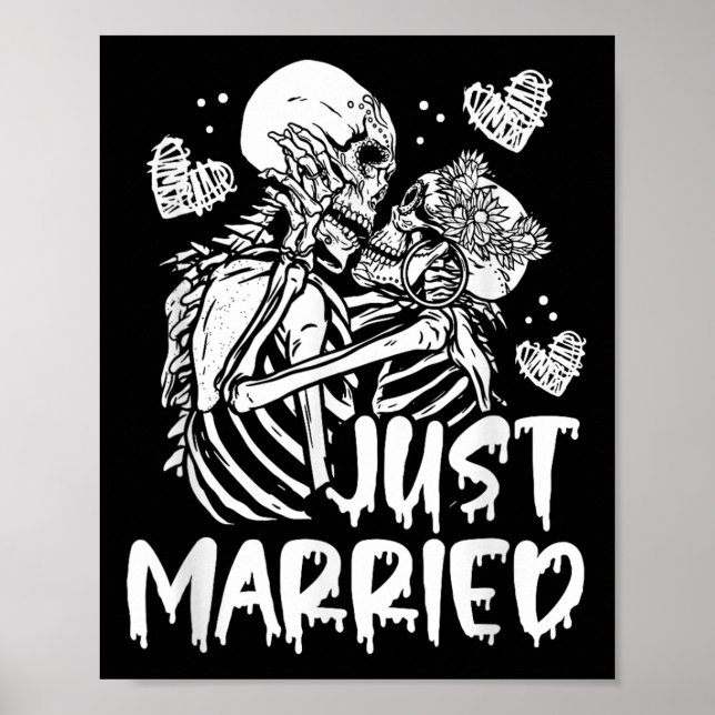 Poster Recem casados Halloween Skeleton Bride E Grove Nós (Frente)