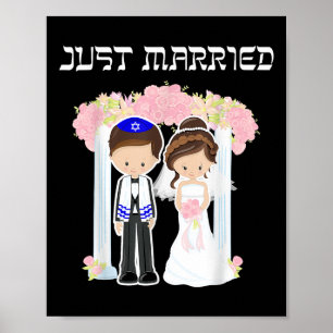 Poster Recem casados Judaico de Casamento Chuppah Bride G