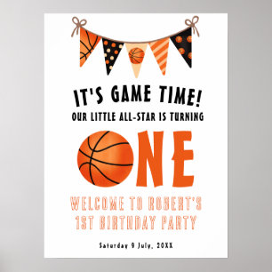 Poster Recém-chegados do 1º Aniversário de Basquete