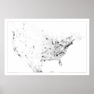 Poster Recenseamento Dotmap de America do Norte