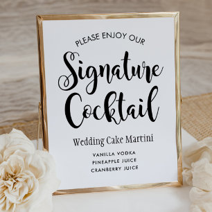 Poster Recepção de Casamento Coquetel com Letra Negrito