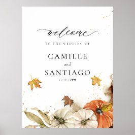 Poster Recepção de casamento de Abóbora de Queda Russa Be