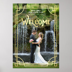 Poster Recepção de casamento de Art Deco Sinal de boas-