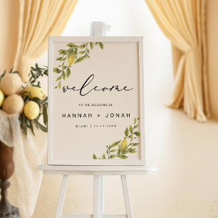 Poster Recepção de casamento de limão Calliografia