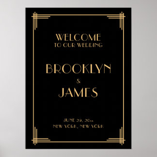 Poster Recepção de casamento em Deco de Arte Negra - Sina