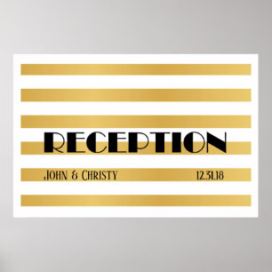 Poster Recepção de casamento Personalizável da Art Deco