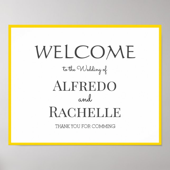 Poster Recepção do Casamento Bem-vindo  (Frente)