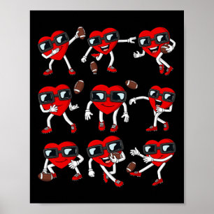 Poster Receptor de Quarterback do Coração de Futebol do d