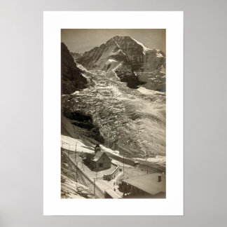 POSTER RECICLADO ART: CARTÃO POSTAL MOUTAINS SUÍÇA DOS AN