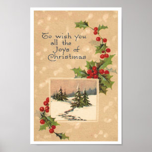 POSTER RECICLADO FINE ART: CARTÃO POSTAL XMAS C1920