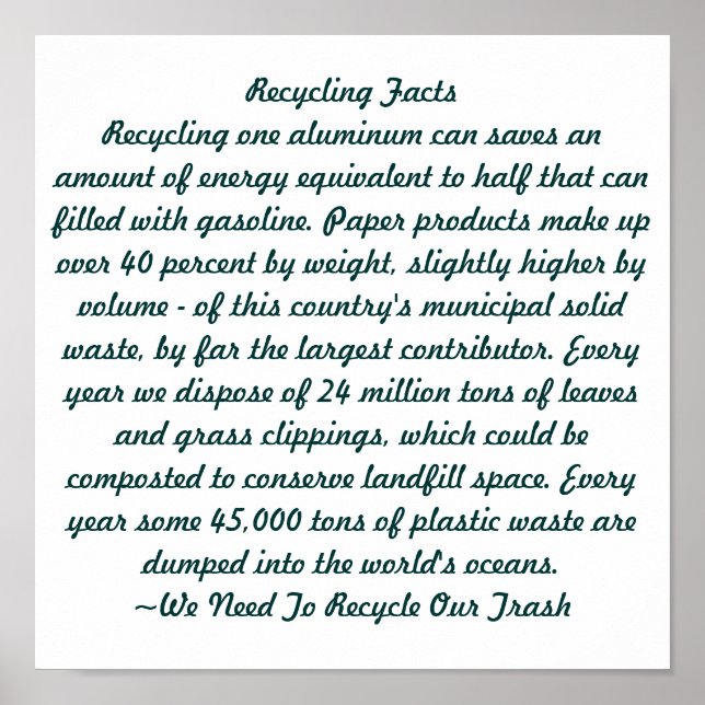 Pôster Reciclagem (Frente)