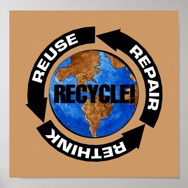 Poster Reciclar Para O Dia Da Terra (Frente)