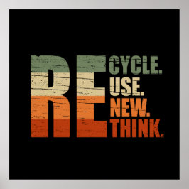Poster Reciclar reduzir reutilização repensar