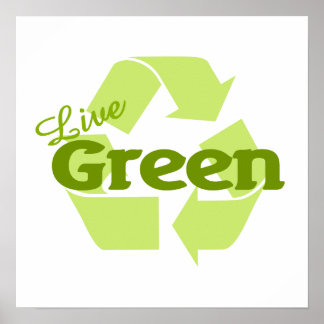 Poster reciclar verde ao vivo