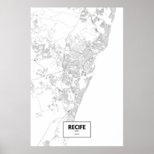 Pôster Recife, Brasil (preto no branco)