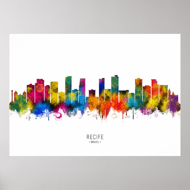Poster Recife Brazil Skyline (Frente)