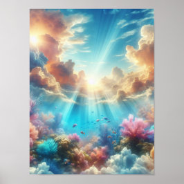 Poster Recife tropical com raios de sol