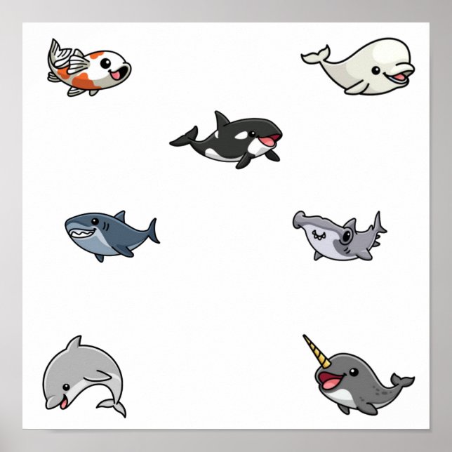 Poster Recolha de animais marinhos (Frente)