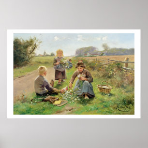 Poster Recolha de flores (óleo na canvas)