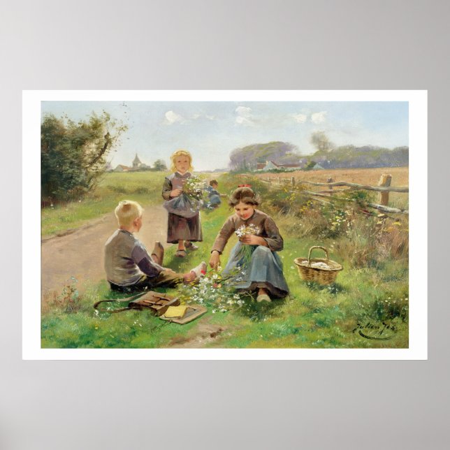Poster Recolha de flores (óleo na canvas) (Frente)