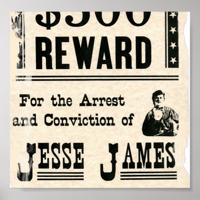 Pôster Recompensa por Jesse James (Frente)