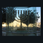 Poster Reconstrução da menorah do templo<br><div class="desc">Uma reconstrução da menorah do templo criada pelo instituto do templo. (Apresenta-se nas escadas do quarto judeu ao muro ocidental)</div>