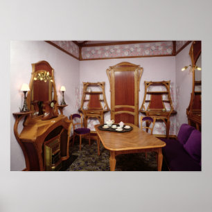 Pôster Reconstrução de um salão de beleza do café de