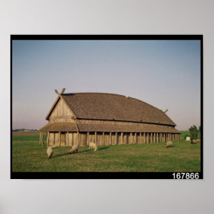 Pôster Reconstrução de uma casa do século XI de Viking