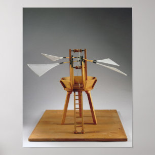 Pôster Reconstrução modelo do design de da Vinci