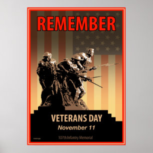 Pôster Recorde o dia de veteranos