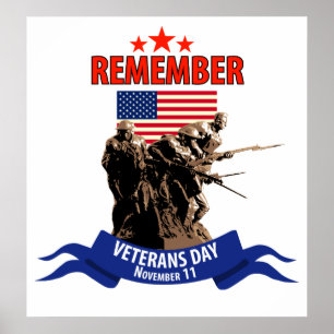 Poster Recorde o dia de veteranos