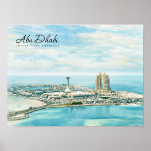 Poster Recordo de Viagem em Aquarela do Horizonte de Abu 