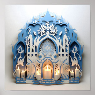 Poster Recorte de papel Hannukah Holiday