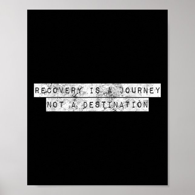 Poster Recovery Is A Journey Not A Destination Motivation (Frente)