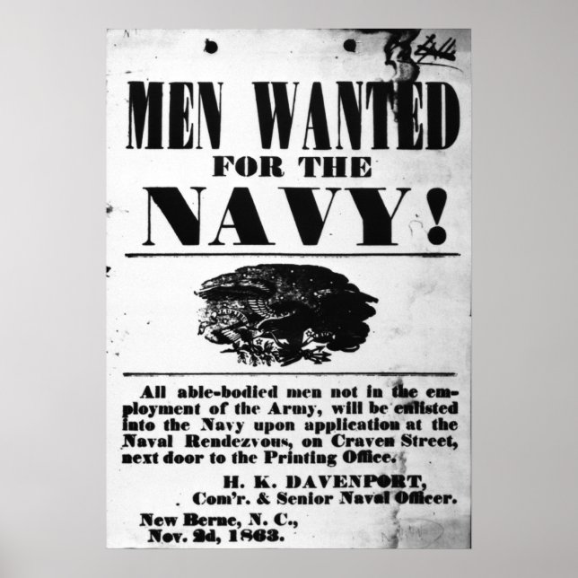 Poster Recrutamento Naval Confederado (Frente)