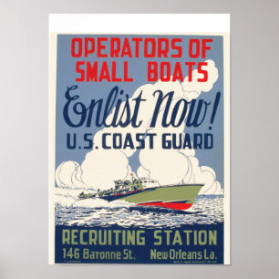 Poster Recrute agora! E.U. Guarda costeira