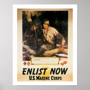 Poster Recrute agora - o Corpo do Marines dos E.U.