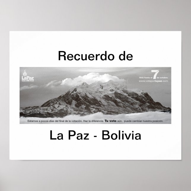 Poster recuerdo de Las Paz (Frente)