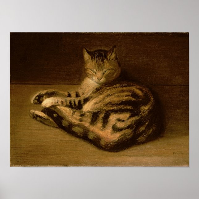 Pôster Recumbent Cat, 1898 (Frente)