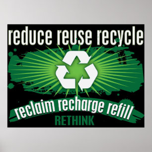 Poster Recuperação, Recharge e reciclar