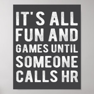 Poster Recursos Humanos Engraçado É Tudo Diversão E Jogos