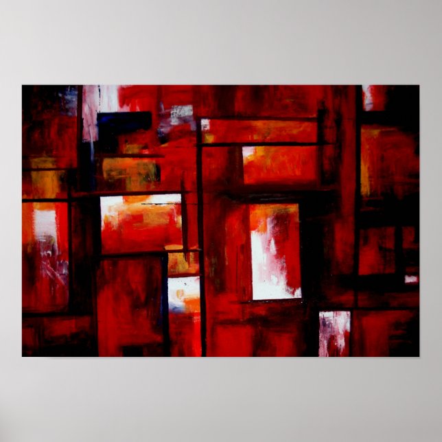 Poster Red Abstrato Art Original Creative Modern (Frente)