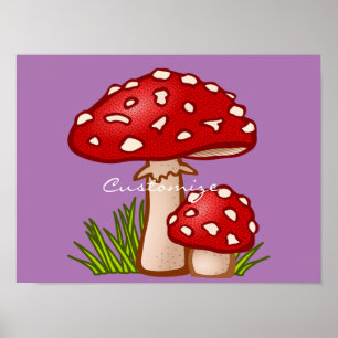 Poster Red Amanita Mushrooms Thunder_Cove